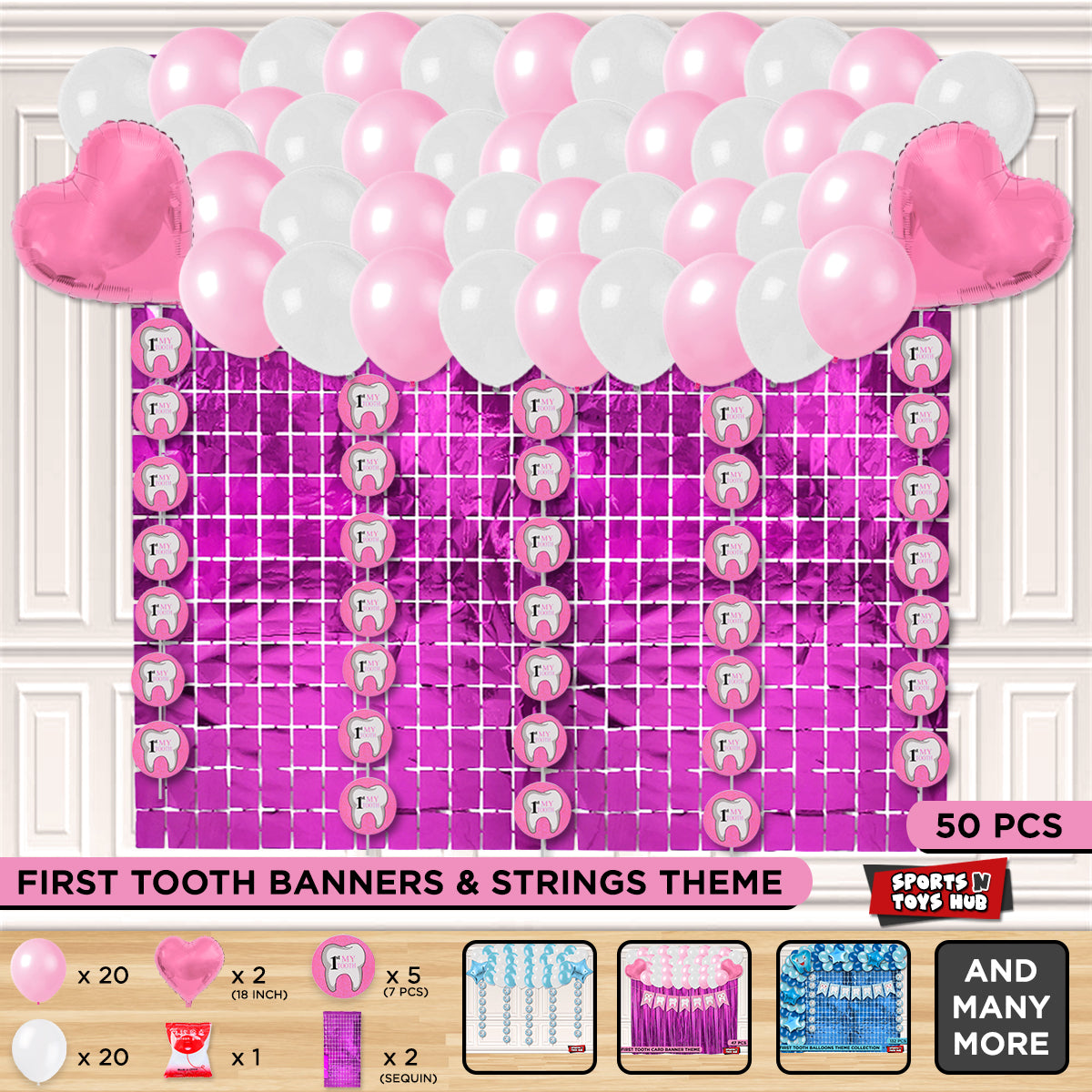 First Tooth Strings Theme With Rectangle Curtain