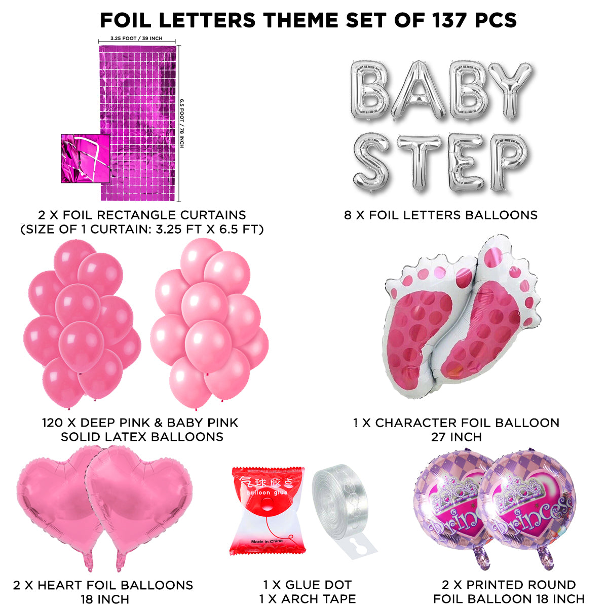Baby Step Foil Letter Arch Theme