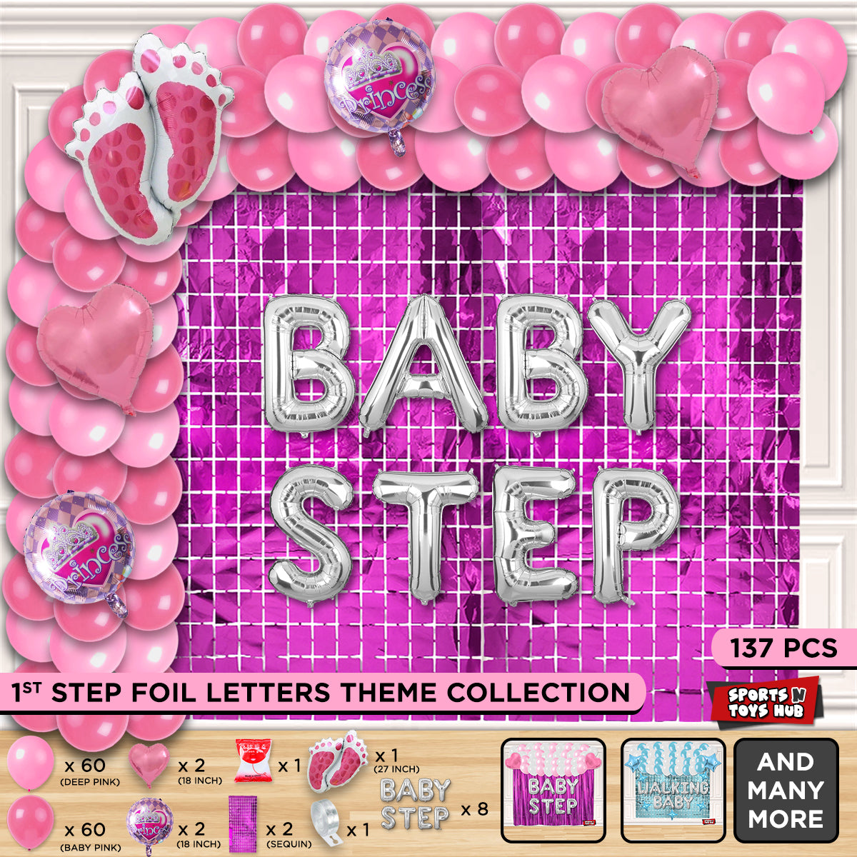 Baby Step Foil Letter Arch Theme
