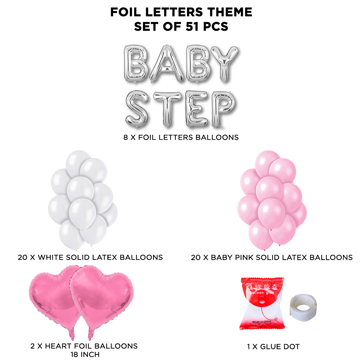 Baby Step Foil Letter Theme Without Curtain
