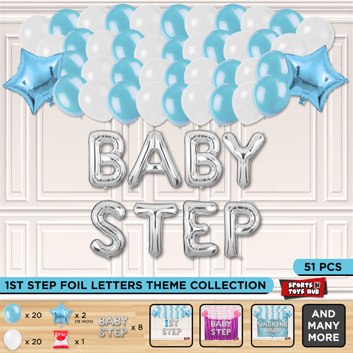 Baby Step Foil Letter Theme Without Curtain