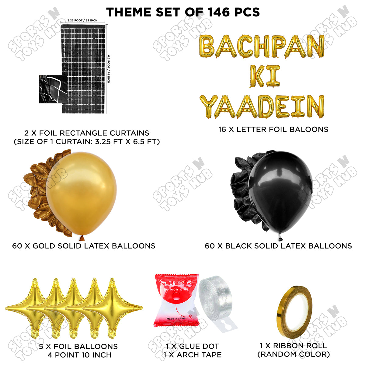 Bachpan Ki Yaadein Foil Letters Theme Collection