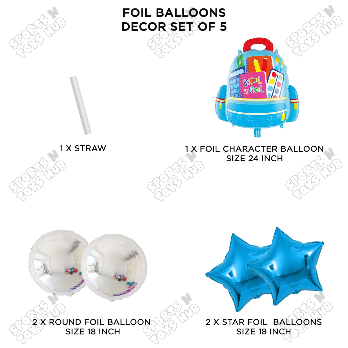 Back To School Foil Balloons Set Collection