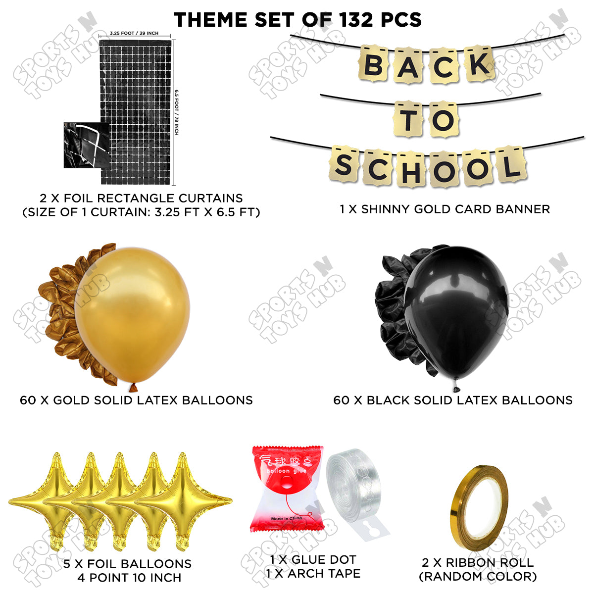 Back To School Shiny Gold Card Banner Theme Collection