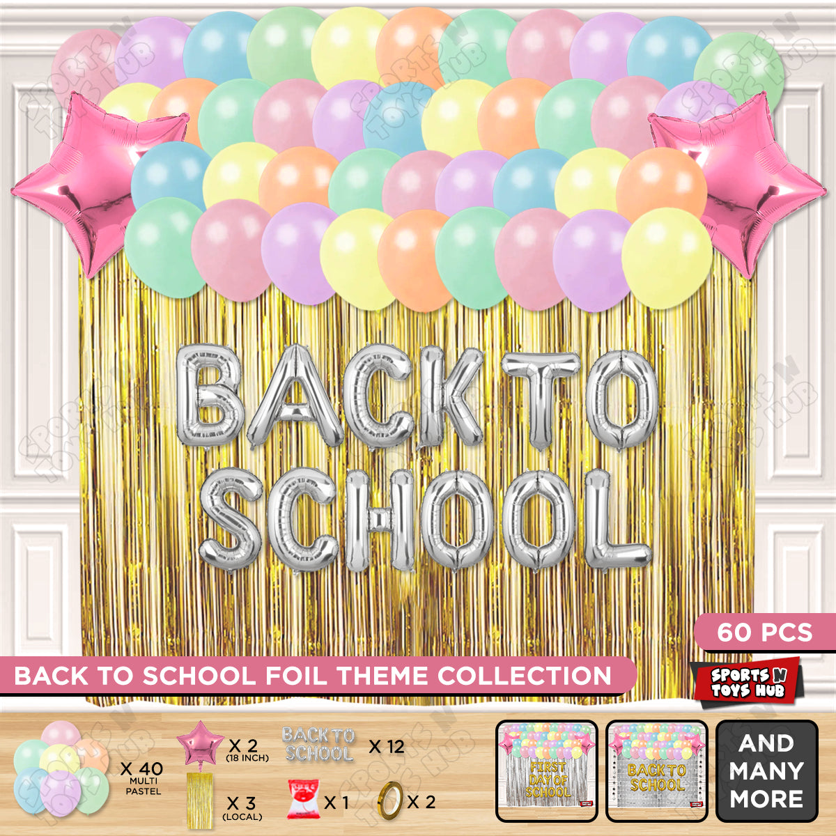 Back To School Foil Letters Theme Collection