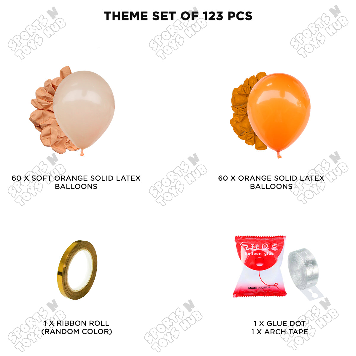 Soft Orange & Orange - Latex Balloon Arch Kit