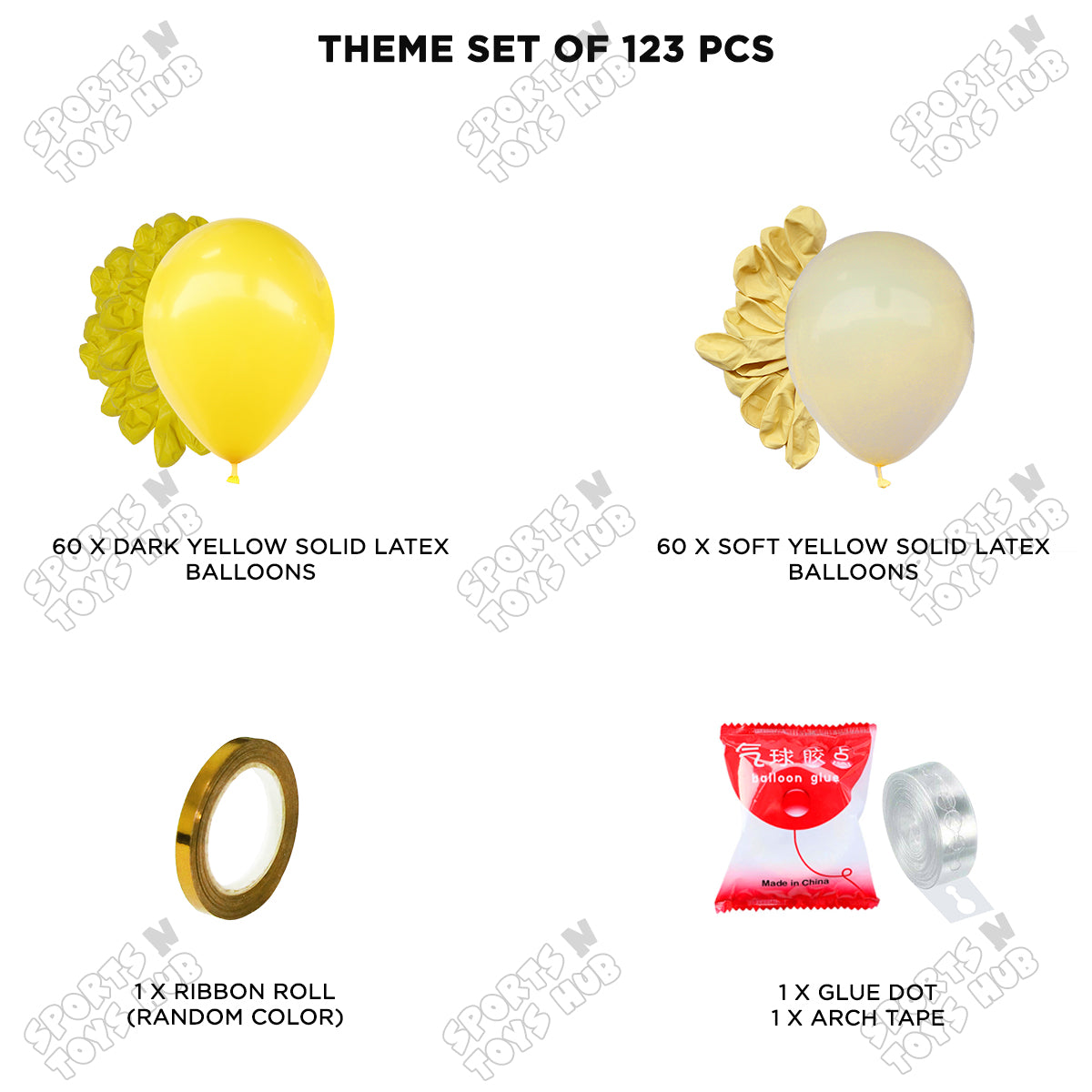 Yellow & Soft Yellow - Latex Balloon Arch Kit