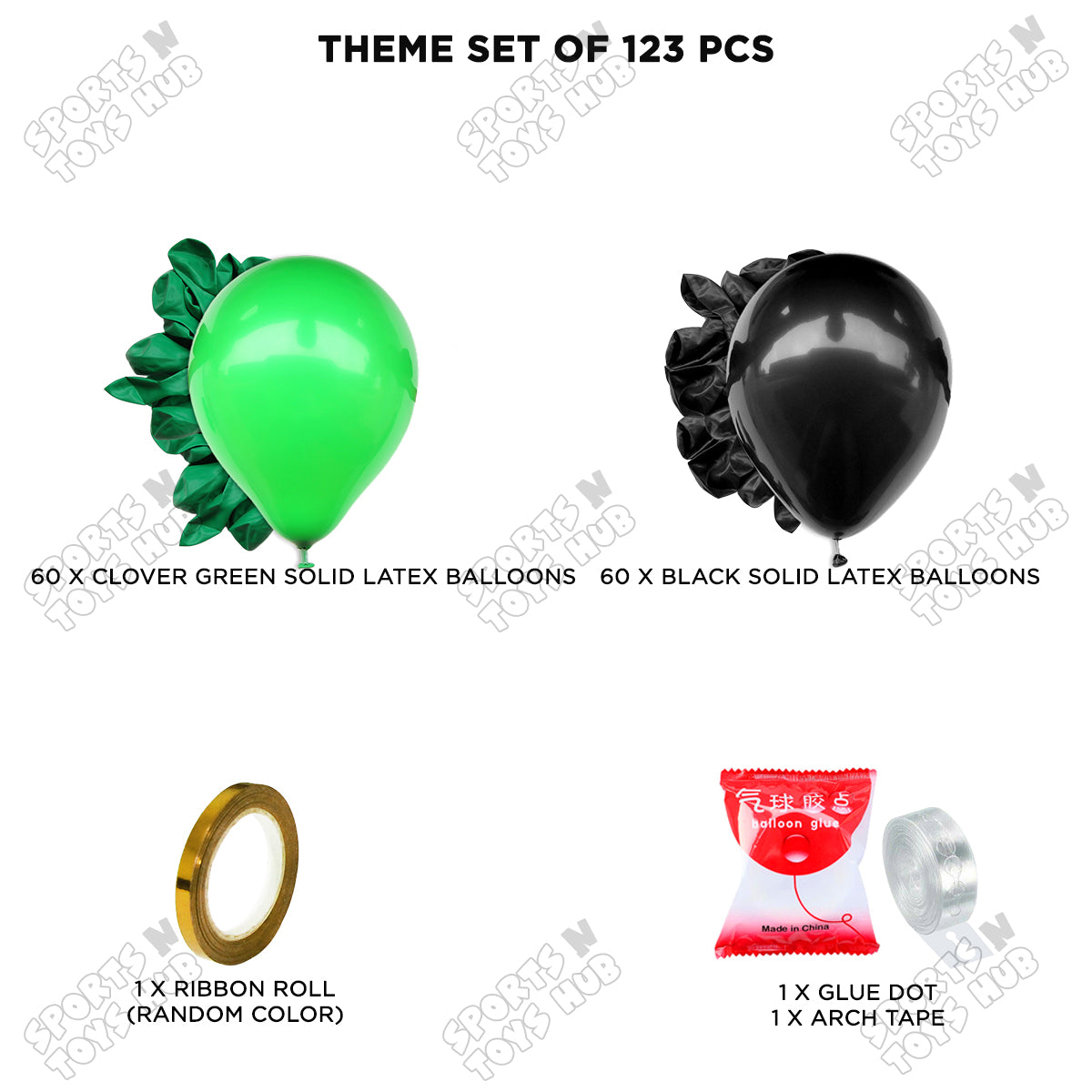 Green & Black - Latex Balloon Arch Kit