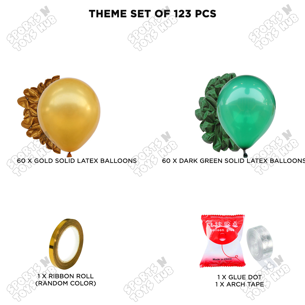 Dark Green & Gold - Latex Balloon Arch Kit