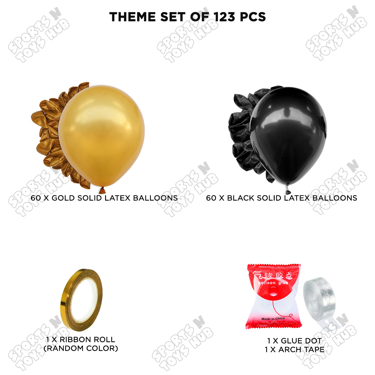 Gold & Black - Latex Balloon Arch Kit