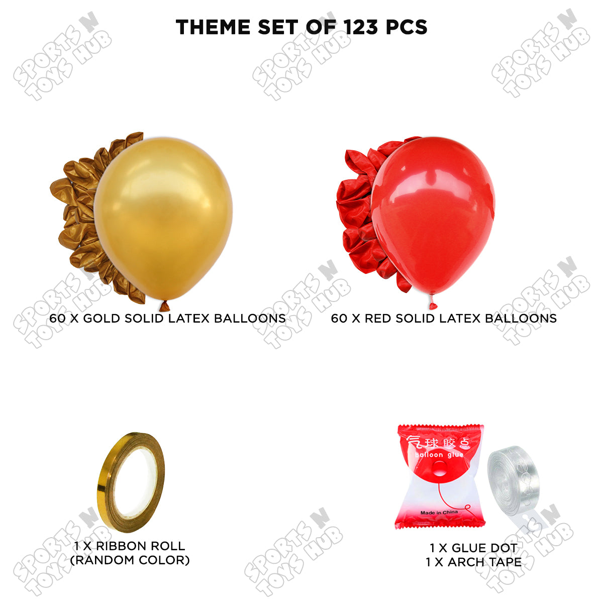 Gold & Red - Latex Balloon Arch Kit