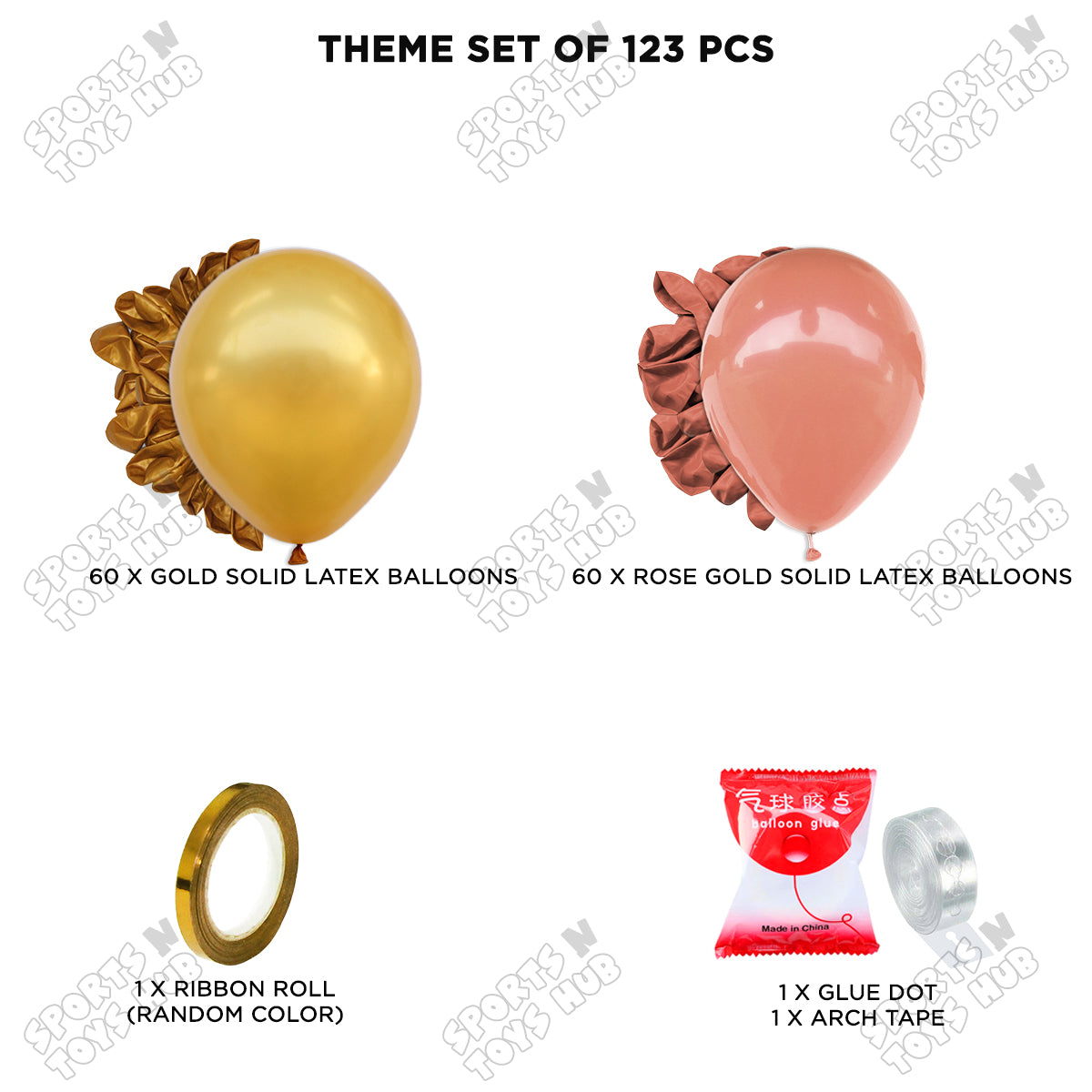 Gold & Rose Gold - Latex Balloon Arch Kit