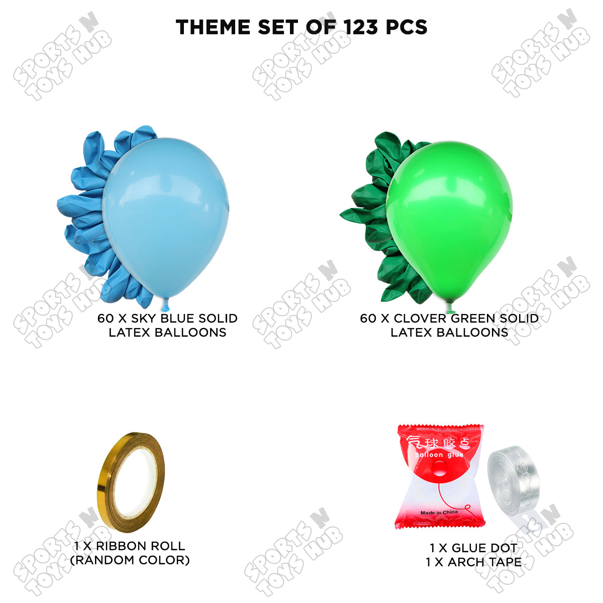 Blue & Green - Latex Balloon Arch Kit