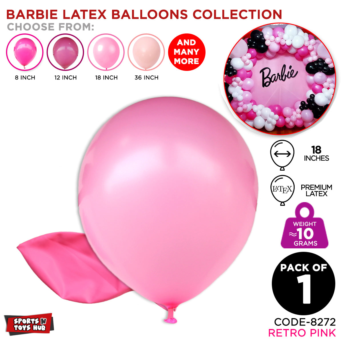 B-a-r-b-i-e Latex Balloons Collection