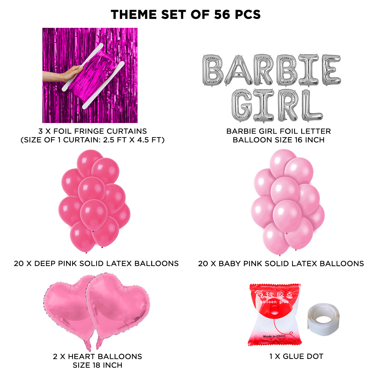 Bar_bie Foil Letter Theme With Curtain