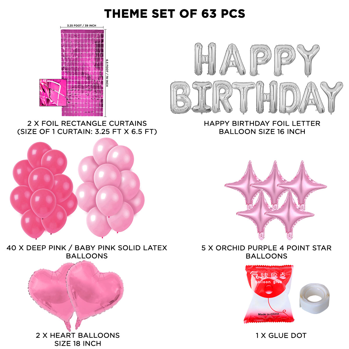 Bar_bie HBD Foil Letter Theme With Rectangle Curtain