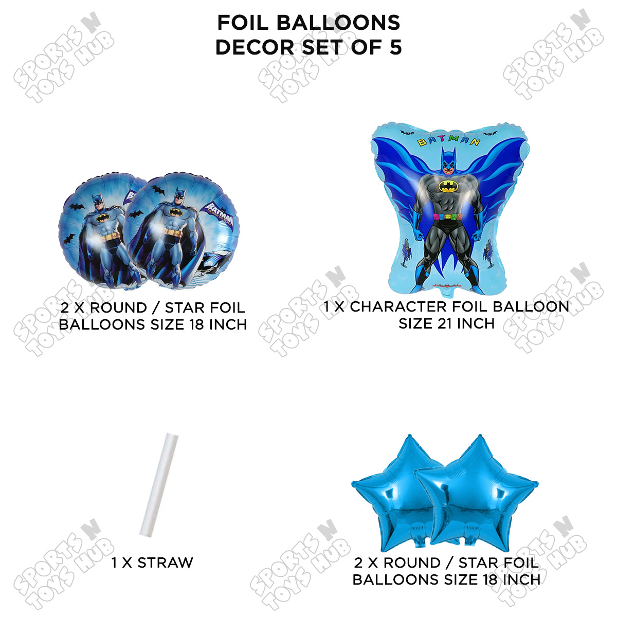 B@t M@n Foil Balloon Set