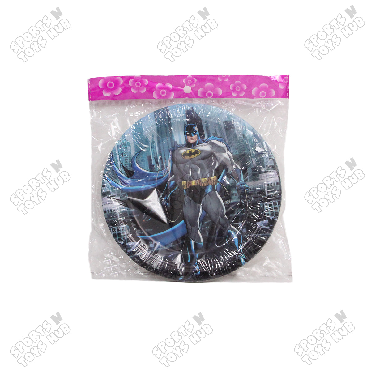 Printed Cartoon Character Bat-Man Disposable Plates - Pack Of 10