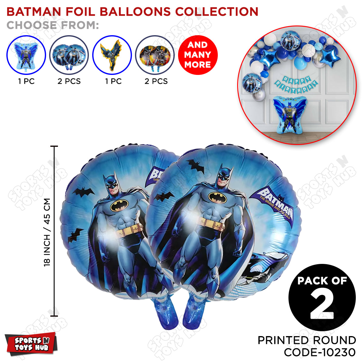 Bat M@n Printed Round Foil Balloon