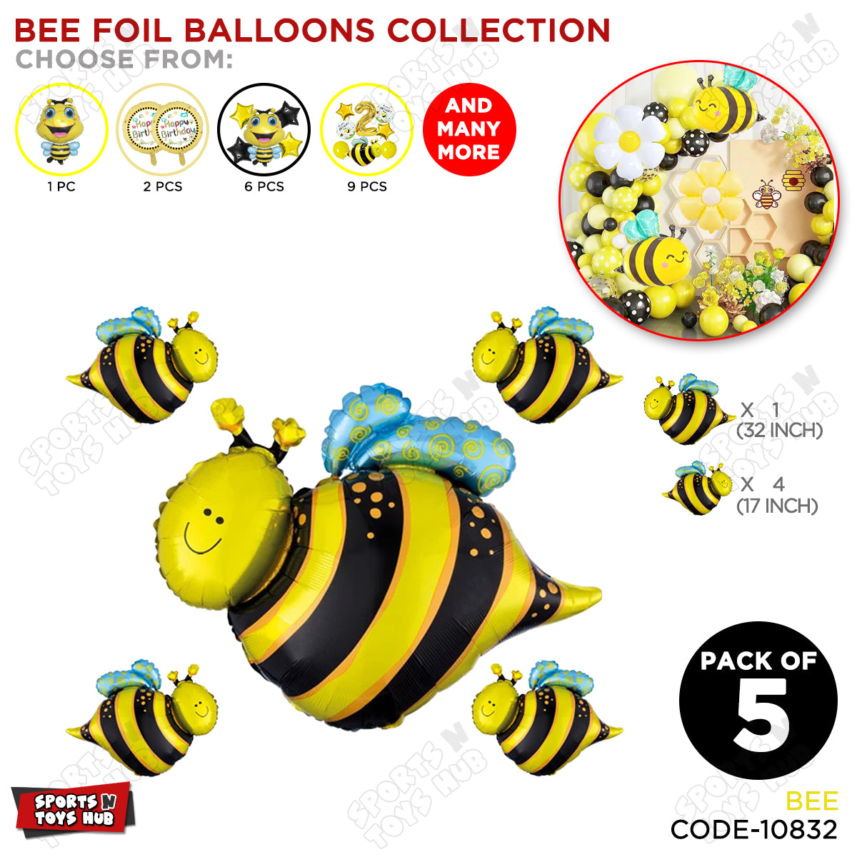 Bee Foil Balloon Set Collection
