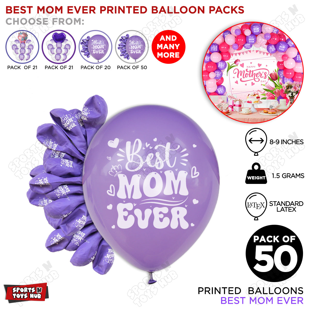 Best Mom Ever Printed Balloons Collection