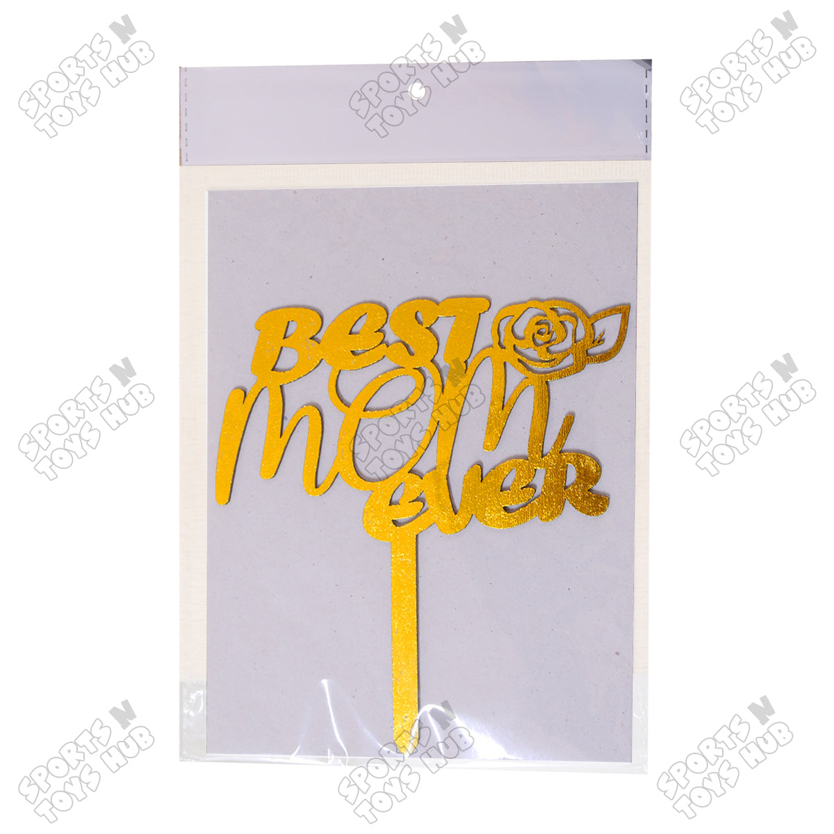 Best Mom Ever Painted Wooden Cake Topper