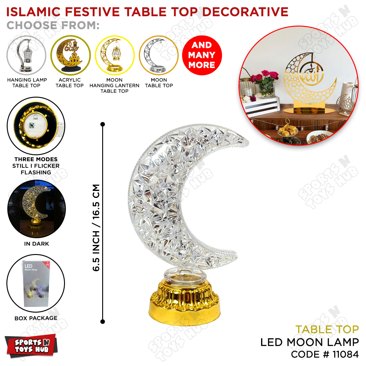 Crescent Moon Shape Table Top Light Stand