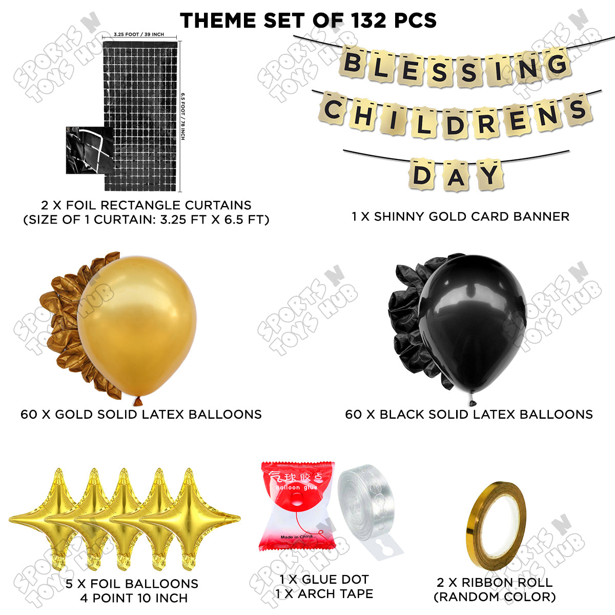 Blessing Childrens Day Gold Shiny Card Banner Theme Collection