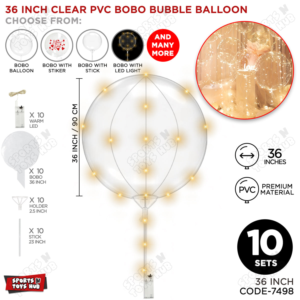 36 Inch BOBO Balloon With LED Collection
