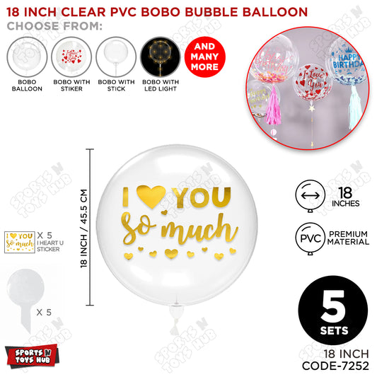 I love You So Much Gold Color Sticker With BOBO Balloon