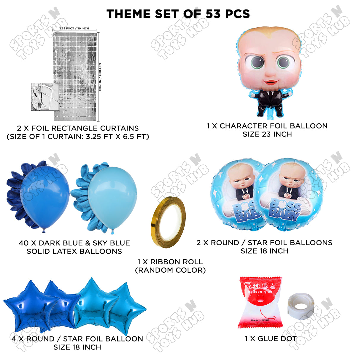 B_o_s_s B@by Foil Balloon Theme Collection