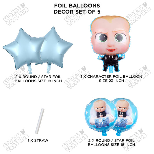 B_o_s_s B@by Pack Of 5 Foil Balloon Set