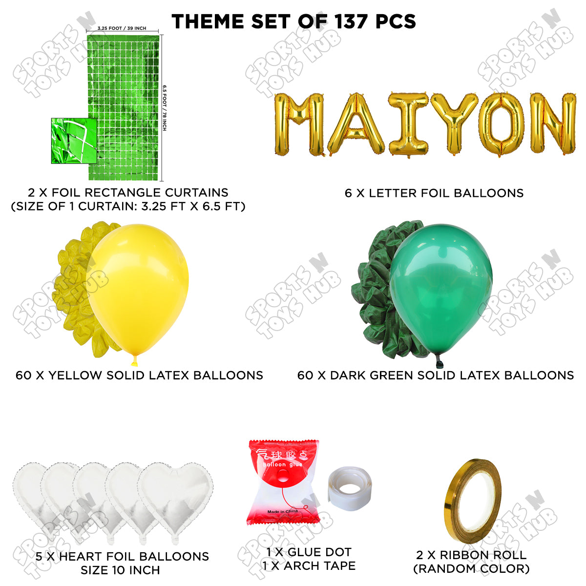 Maiyon Foil Letter Theme Collection - Yellow & Green