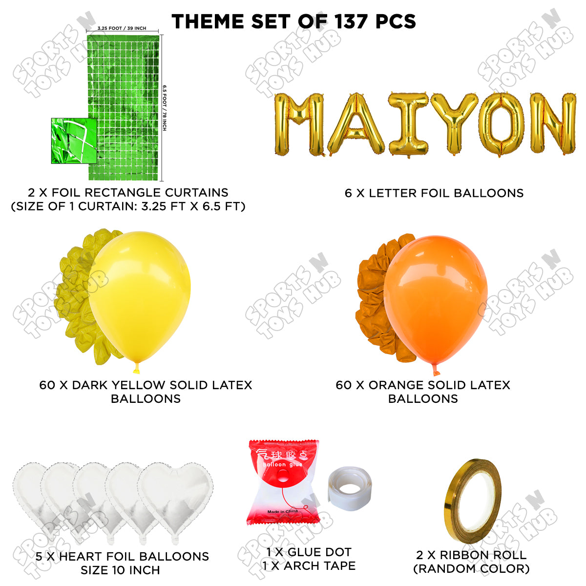 Maiyon Foil Letter Theme Collection - Orange & Yellow