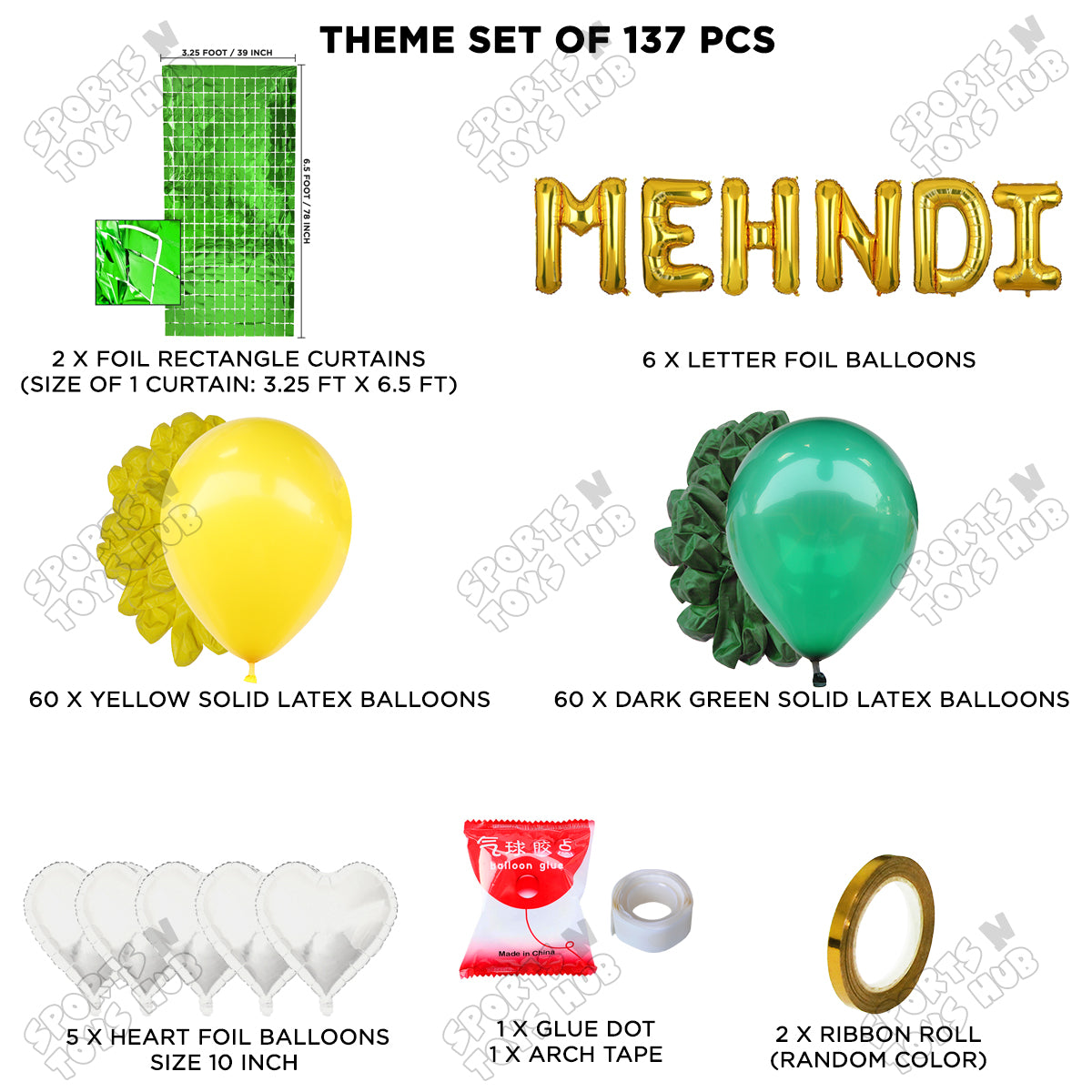 Mehndi Foil Letter Theme Collection - Yellow & Green