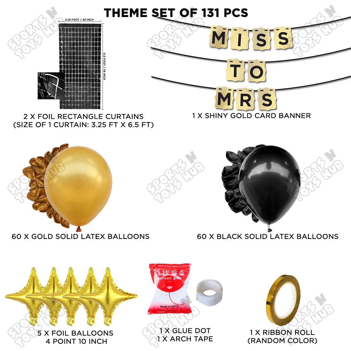 Miss To Mrs Shiny Gold Card Banner Theme Collection