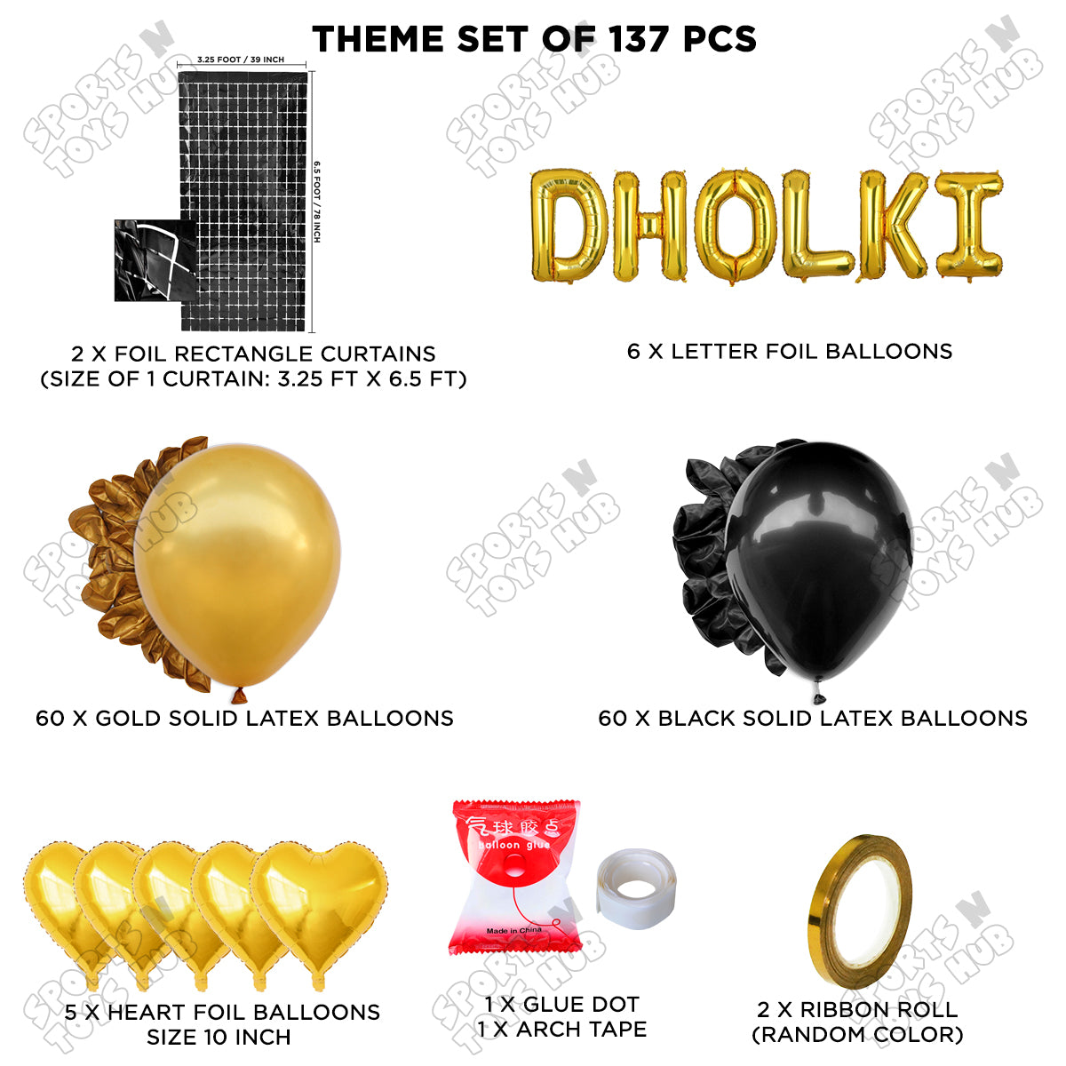 Dholki Foil Letter Theme Collection - Gold