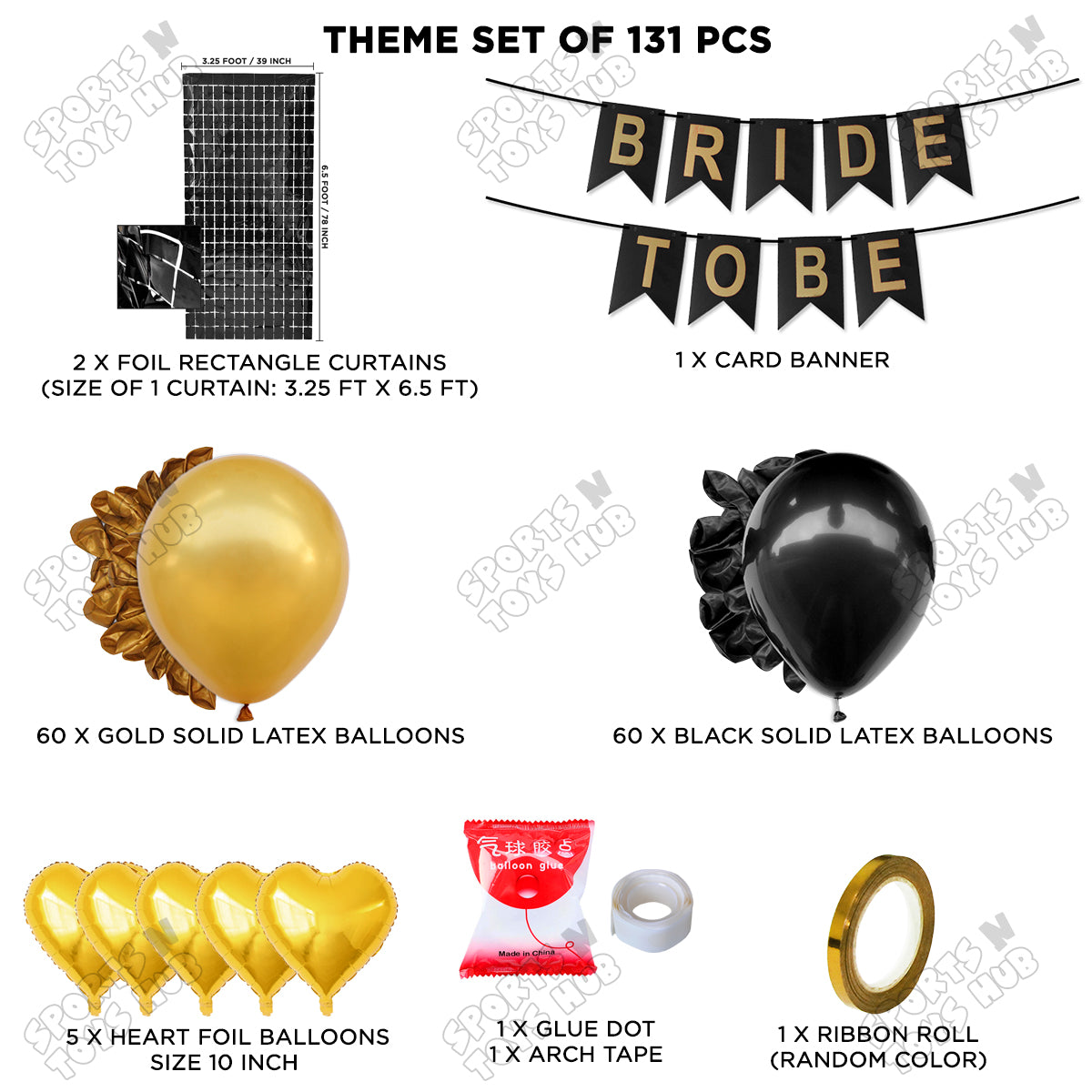 Bride To Be Card Banner Theme Collection - Black & Gold