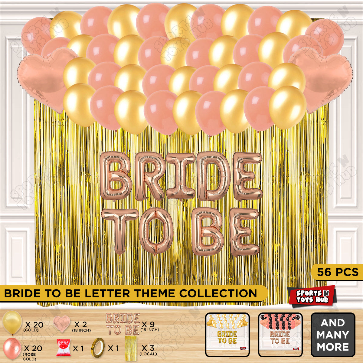 Bride To Be Foil Letters Theme Collection - Rose Gold & Gold