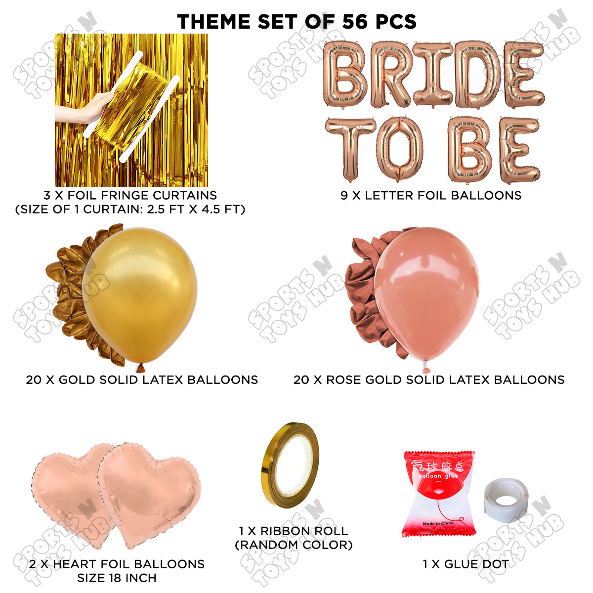 Bride To Be Foil Letters Theme Collection - Rose Gold & Gold