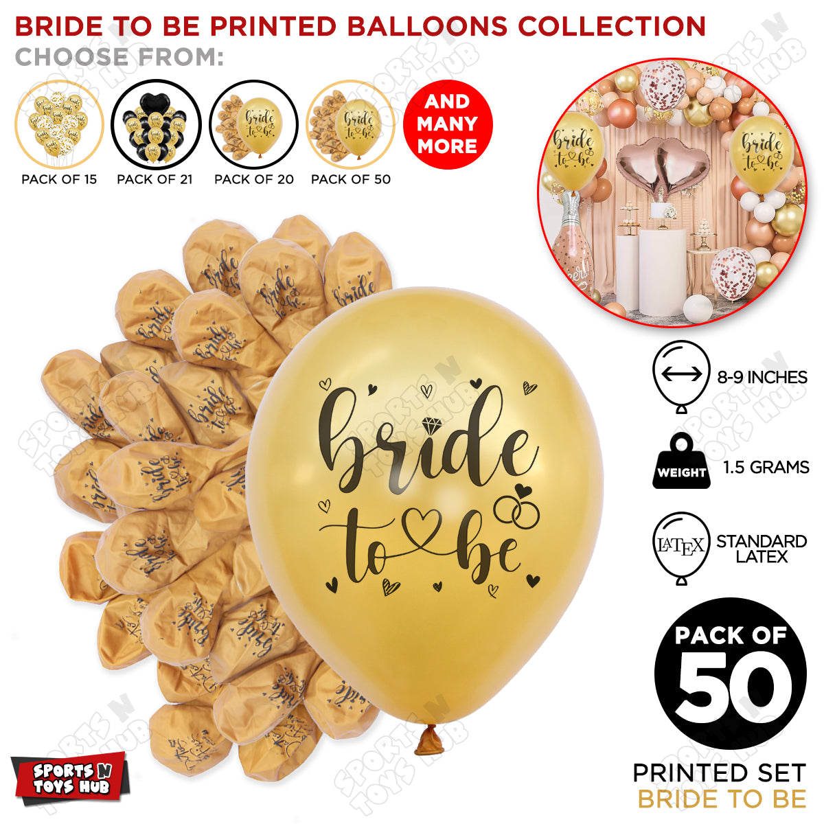 Bride To Be Printed Balloons Collection
