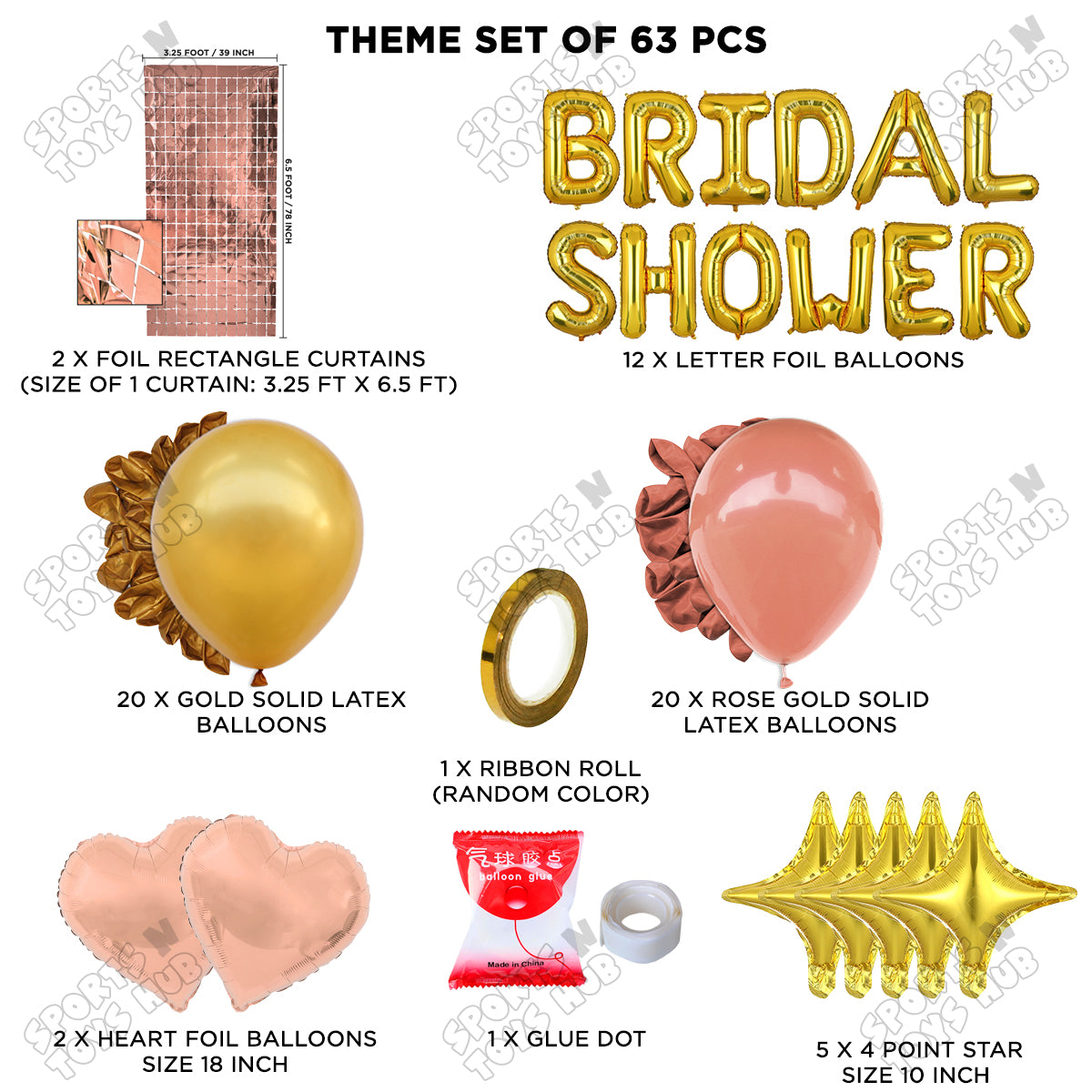 Bridal Shower Foil Letters Theme Collection - Gold & Rose Gold