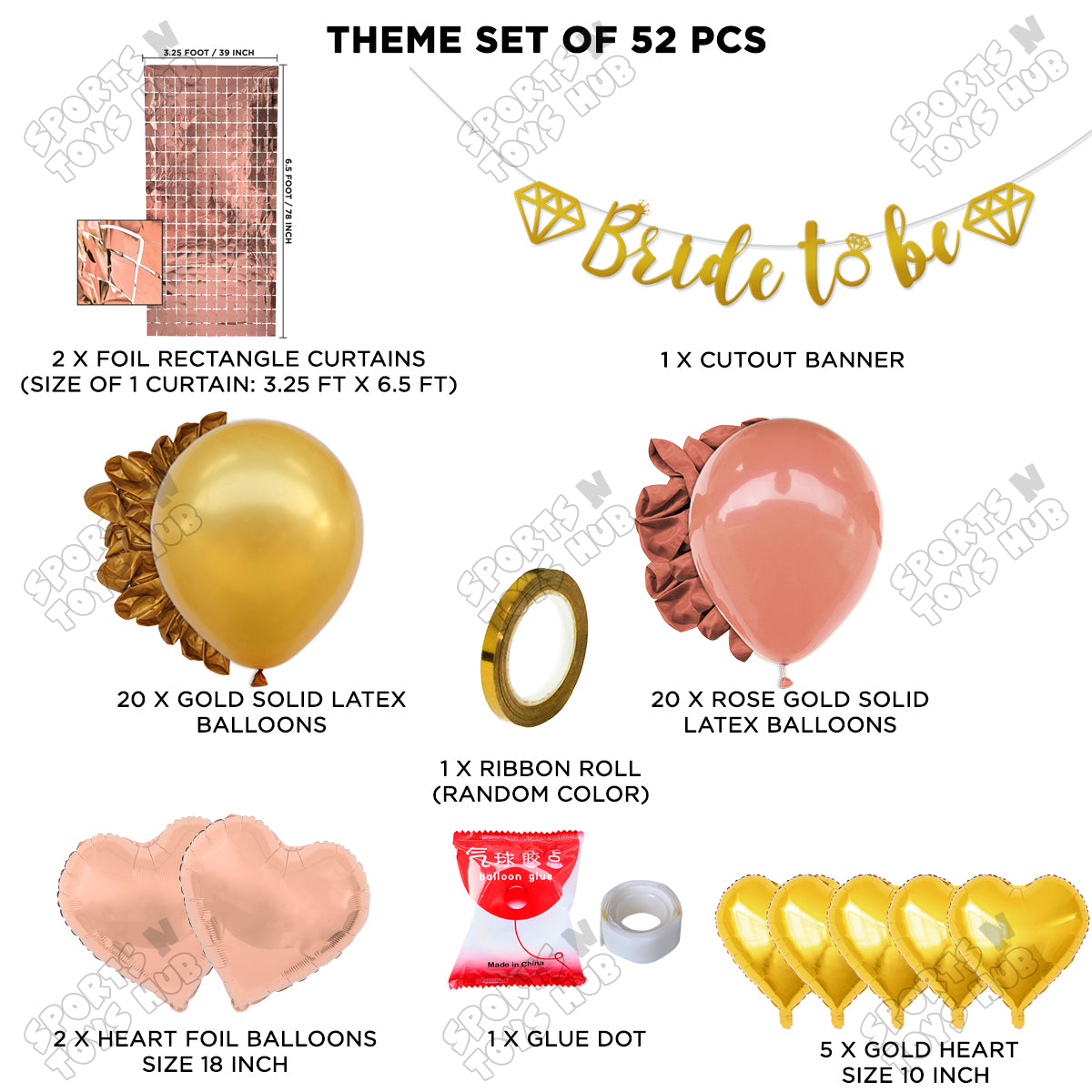 Bride To Be Cursive Banner Theme Collection - Gold & Rose Gold