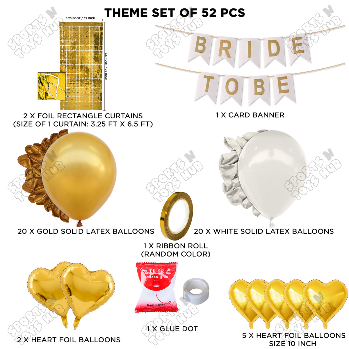 Bride To Be Card Banner Theme Collection - White & Gold