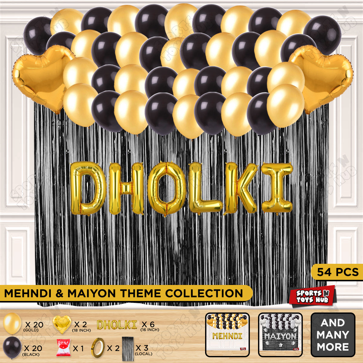 Dholki Foil Letter Theme Collection - Gold