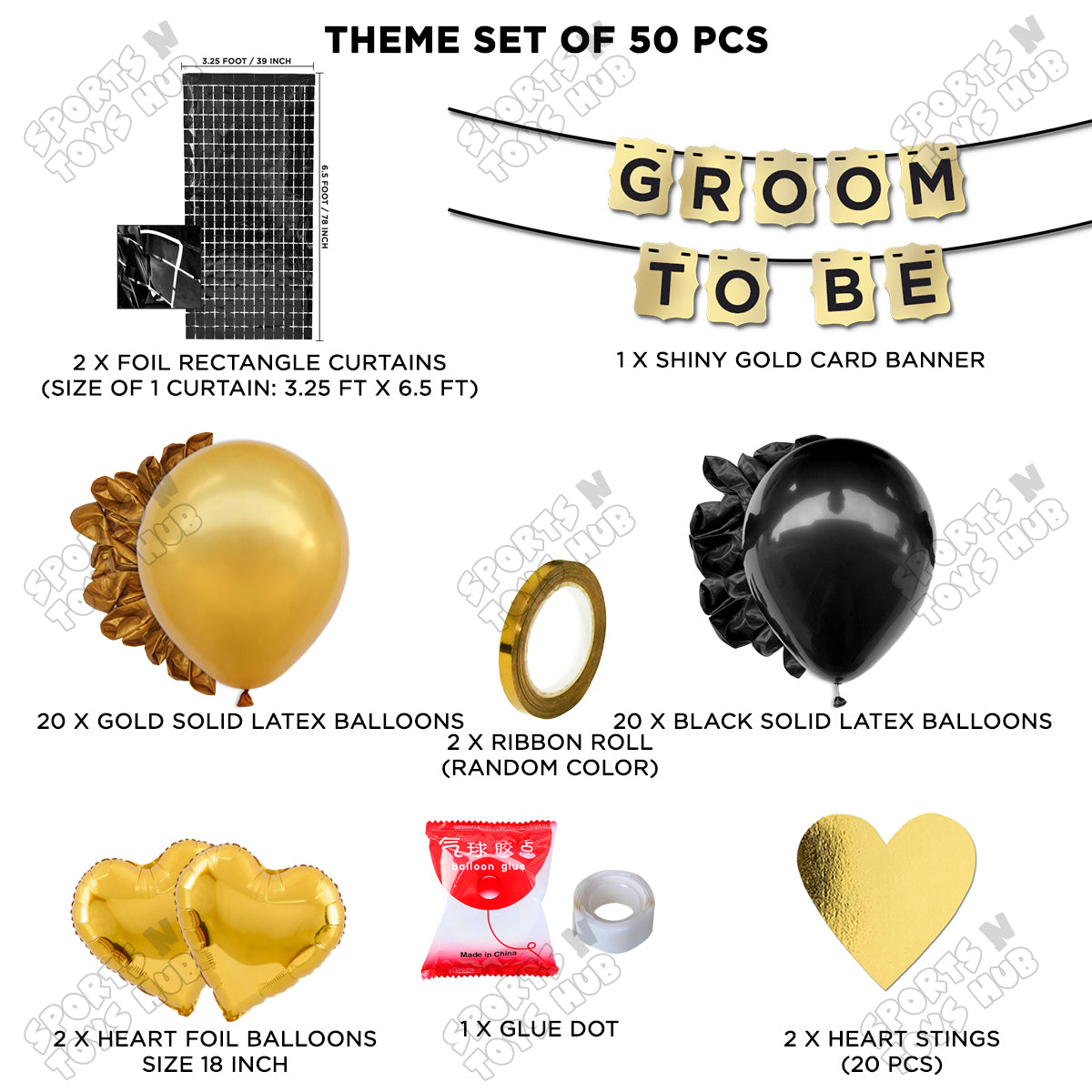 Groom To Be Card Banner Theme Collection - Gold