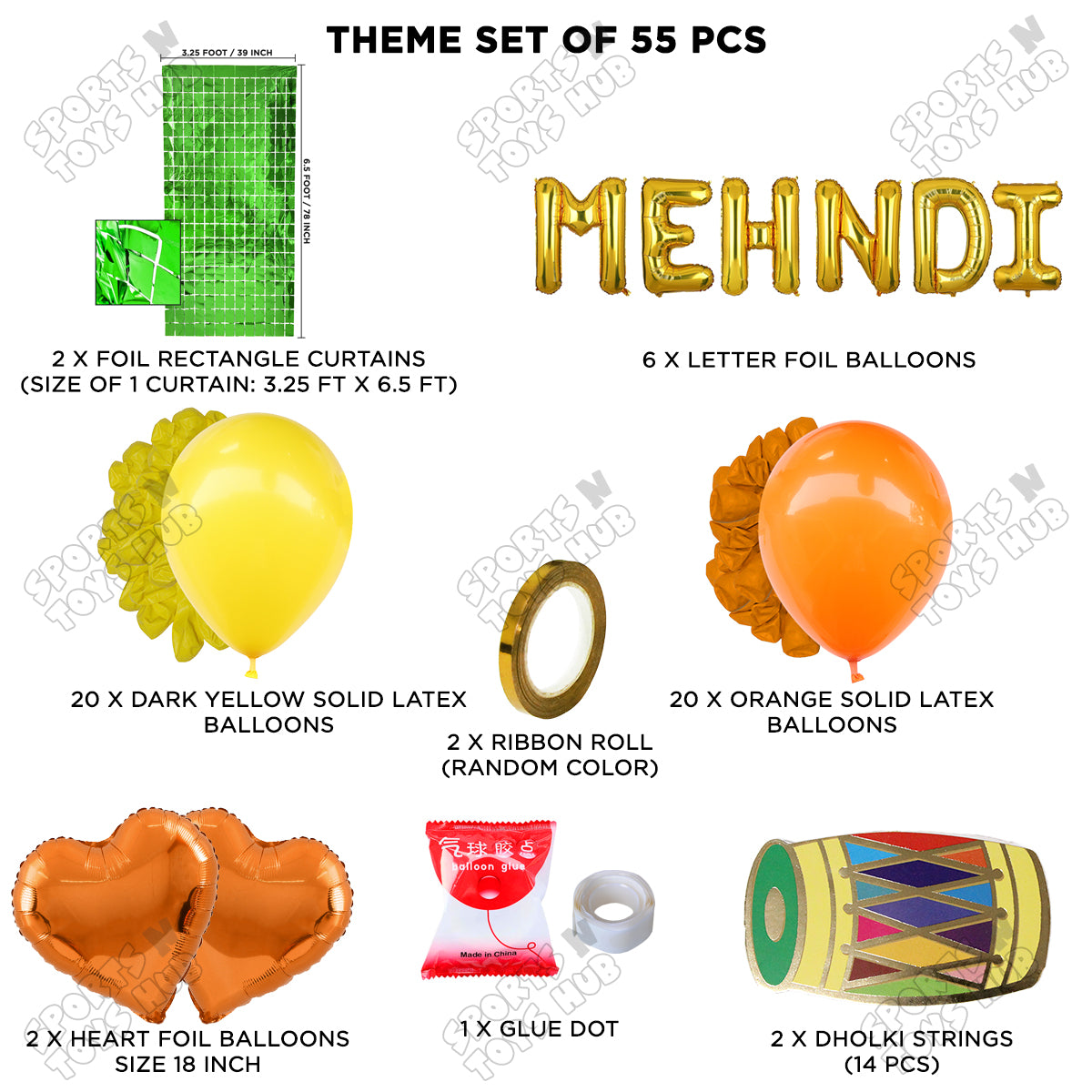 Mehndi Foil Letter Theme Collection - Orange & Yellow