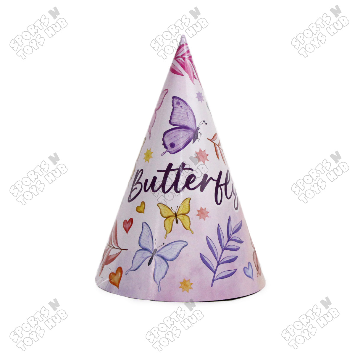 6 Pcs Happy Birthday Butterfly Printed Caps
