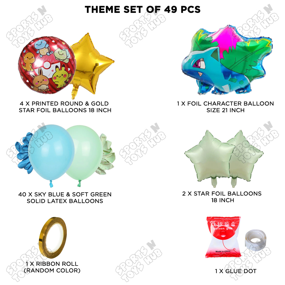 Pokemon Ivysaur Foil Balloon Garland Theme