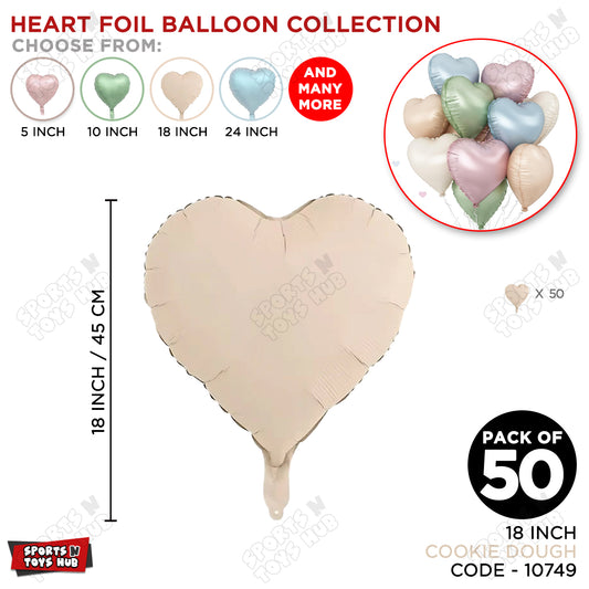 18 Inch - Retro Cookie Dough Heart Foil Balloon